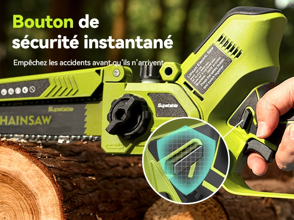 SCIE CHAINE BOIS ET ARBRES MINI CHAINSAW SUPSTABLE 10C13S 900W 6 ET 8 POUCE SANS FIL 21V 4000MAH 2 BATTERIES